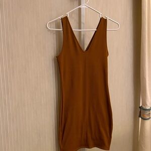 Wild Fable Brown Ribbed Spandex Dress Size Large